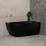 Byron Egg 1400mm Right Corner Freestanding Bath, Matte Black