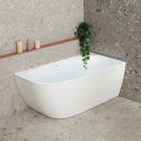 Byron Egg 1400mm Right Corner Freestanding Bath, Matte White