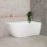 Byron Egg 1400mm Right Corner Freestanding Bath, Matte White