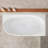 Byron Egg 1400mm Right Corner Freestanding Bath, Matte White