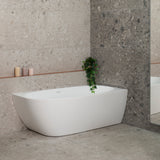 Byron Egg 1600mm Right Corner Freestanding Bath, Gloss White