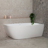 Byron Egg 1600mm Right Corner Freestanding Bath, Gloss White