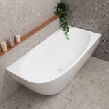 Byron Egg 1600mm Right Corner Freestanding Bath, Gloss White