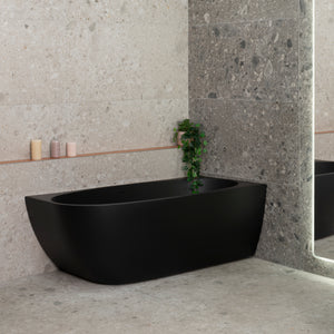 Byron Egg 1600mm Right Corner Freestanding Bath, Matte Black