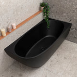 Byron Egg 1600mm Right Corner Freestanding Bath, Matte Black