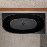 Byron Egg 1600mm Right Corner Freestanding Bath, Matte Black