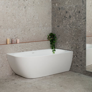 Byron Egg 1600mm Right Corner Freestanding Bath, Matte White
