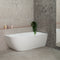 Byron Egg 1600mm Right Corner Freestanding Bath, Matte White