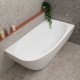 Byron Egg 1600mm Right Corner Freestanding Bath, Matte White