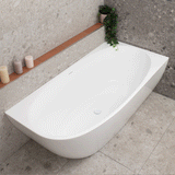 Byron Egg 1700mm Right Corner Freestanding Bath, Gloss White
