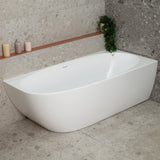 Byron Egg 1700mm Right Corner Freestanding Bath, Gloss White