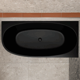 Byron Egg 1700mm Right Corner Freestanding Bath, Matte Black