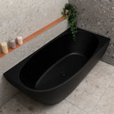 Byron Egg 1700mm Right Corner Freestanding Bath, Matte Black