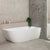 Byron Egg 1700mm Right Corner Freestanding Bath, Matte White