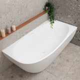 Byron Egg 1700mm Right Corner Freestanding Bath, Matte White