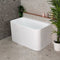 Estus 1200mm Back to Wall Japanese Soaking Bathtub with Seat, Gloss White