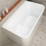 Estus 1200mm Back to Wall Japanese Soaking Bathtub with Seat, Gloss White