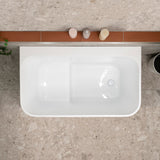 Estus 1200mm Back to Wall Japanese Soaking Bathtub with Seat, Matte White