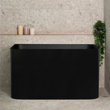 Estus 1200mm Back to Wall Japanese Soaking Bathtub with Seat, Matte Black