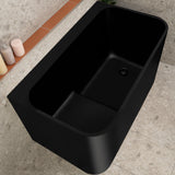 Estus 1200mm Back to Wall Japanese Soaking Bathtub with Seat, Matte Black