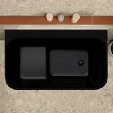 Estus 1200mm Back to Wall Japanese Soaking Bathtub with Seat, Matte Black