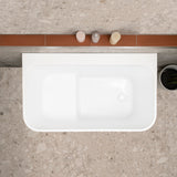 Estus 1300mm Back to Wall Japanese Soaking Bathtub with Seat, Matte White