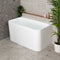 Estus 1300mm Back to Wall Japanese Soaking Bathtub with Seat, Gloss White