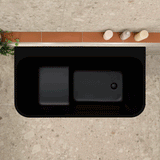 Estus 1300mm Back to Wall Japanese Soaking Bathtub with Seat, Matte Black