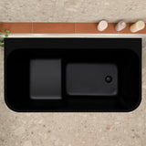 Estus 1300mm Back to Wall Japanese Soaking Bathtub with Seat, Matte Black