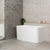 Estus 1300mm Back to Wall Japanese Soaking Bathtub with Seat, Matte White