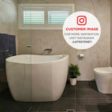 Ofuro 1200mm Extra Height Japanese Soaking Freestanding Bath with Seat, Gloss White