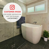 Ofuro 1200mm Extra Height Japanese Soaking Freestanding Bath with Seat, Gloss White