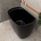 Ofuro 1200mm Extra Height Japanese Soaking Freestanding Bath with Seat, Matte Black