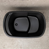 Ofuro 1200mm Extra Height Japanese Soaking Freestanding Bath with Seat, Matte Black