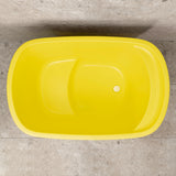 Ofuro 1200mm Extra Height Japanese Soaking Freestanding Bath with Seat, Matte Lemon Meringue - SPECIAL EDITION