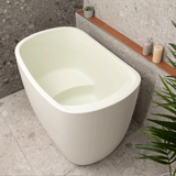 Ofuro 1200mm Extra Height Japanese Soaking Freestanding Bath with Seat, Matte Light Pistachio - SPECIAL EDITION