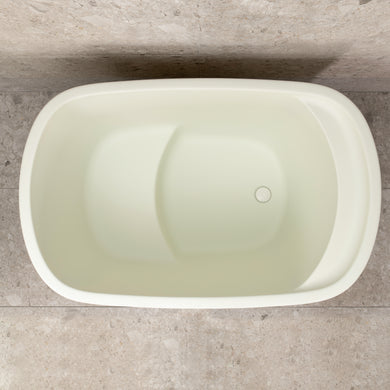 Ofuro 1200mm Extra Height Japanese Soaking Freestanding Bath with Seat, Matte Light Pistachio Green - SPECIAL EDITION