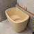 Ofuro 1200mm Extra Height Japanese Soaking Freestanding Bath with Seat, Matte Vanilla Beige - SPECIAL EDITION