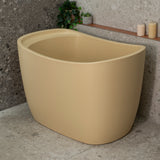 Ofuro 1200mm Extra Height Japanese Soaking Freestanding Bath with Seat, Matte Vanilla Beige - SPECIAL EDITION