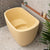 Ofuro 1200mm Extra Height Japanese Soaking Freestanding Bath with Seat, Matte Vanilla Beige - SPECIAL EDITION