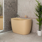 Ofuro 1200mm Extra Height Japanese Soaking Freestanding Bath with Seat, Matte Vanilla Beige - SPECIAL EDITION