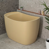 *Clearance Stock* Ofuro 1200mm Extra Height Japanese Soaking Freestanding Bath with Seat, Matte Vanilla Beige - SPECIAL EDITION