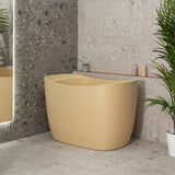 *Clearance Stock* Ofuro 1200mm Extra Height Japanese Soaking Freestanding Bath with Seat, Matte Vanilla Beige - SPECIAL EDITION