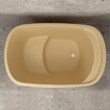 *Clearance Stock* Ofuro 1200mm Extra Height Japanese Soaking Freestanding Bath with Seat, Matte Vanilla Beige - SPECIAL EDITION