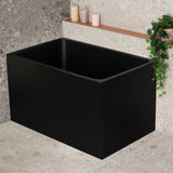 Cubix Extra Height 1100mm Japanese Soaking Bathtub, Matte Black
