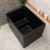 Hicube Multifit 1000mm Japanese Soaking Freestanding Bath with Seat, Matte Black