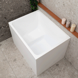 Hicube Multifit 1000mm Japanese Soaking Freestanding Bath with Seat, Matte White
