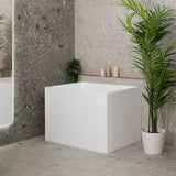 Hicube Multifit 1000mm Japanese Soaking Freestanding Bath with Seat, Matte White