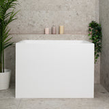 Hicube Multifit 1000mm Japanese Soaking Freestanding Bath with Seat, Matte White