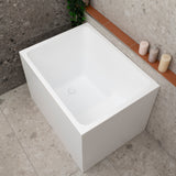 Hicube Multifit 1000mm Japanese Soaking Freestanding Bath with Seat, Matte White